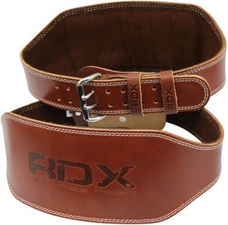 RDX Weight Lifting 6 Nubuck Leather Belt Back Support Strap Gym Power