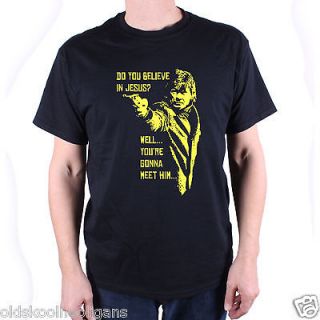 TRIBUTE TO DEATH WISH T SHIRT   DO YOU BELIEVE IN GOD? CHARLES BRONSON