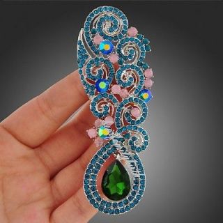 multi clear swarovski crystal beads flower vines brooch pin X176