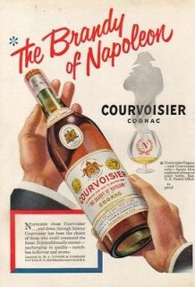 1950 Courvoisier Cognac Brandy of Napoleon bottle Vintage 50s