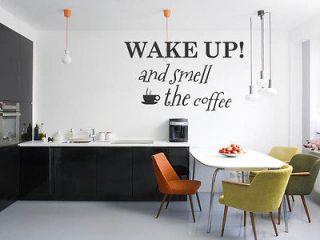 Vinyl Wall Decal Art Sticker   Wake up and smell the coffee   Large