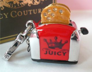 JUICY COUTURE RETRO TOASTER BREAD OVEN RED SILVER CHARM NEW IN BOX