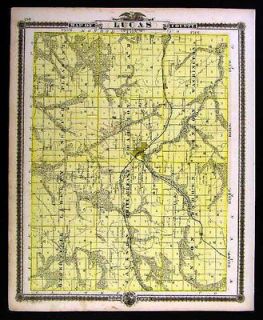 1875 Iowa Map Monroe   Lucas County   Chariton Albia   Antique Atlas