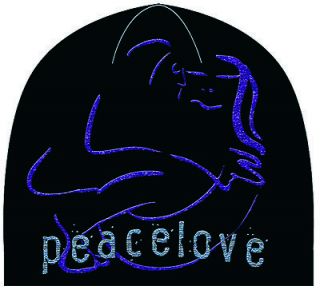 John Lennon Yoko Peace Love Logo Black Purple Soft Warm Beanie Cap Hat
