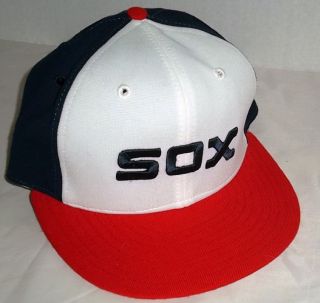 Vtg PRO Game Cap Chicago WHITE SOX 1980s New Era Wool/LEATHER Band