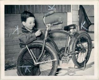 1949 Detroit Salvidore Provenzano Oiling up his New Bike from Auction