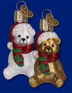 Mini Chilly Bear (Brown) (12359) Old World Christmas Glass Ornament