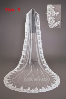 Whites/Ivory Wedding Veils Bridal Cathedral Veil Comb 