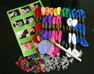 Hair Braiding Kit   braiding cottons, charms, beads, threader