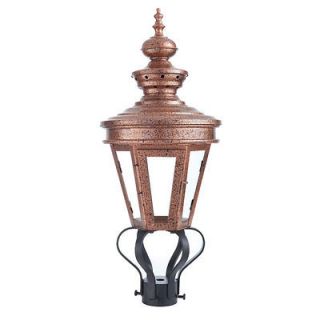 29 Averbach Post Mount Gas Lantern   Light Mottled Copper
