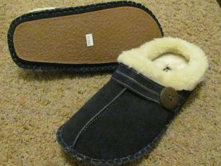 CLARKS Crepe Suede Slippers Clogs Faux Fur Lining for Women BLUE NIB