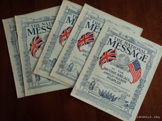 1937 The National Message Magazine Lot of 5   British Israel World