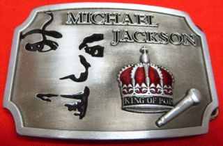 MICHAEL JACKSON King of Pop BELT BUCKLE   New