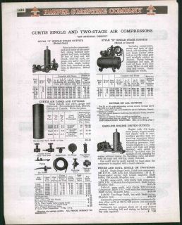 1923 AD Curtis Single Two Stage Air Compressor Gas Gasoline Engine