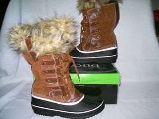 BUCCO capensis krista fur winter snow boots women size 8.5 brown tan