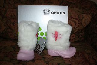 snow boots girls powder pink bubblegum faux fur NEW C 6 7 toddler