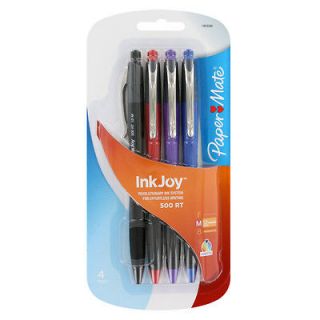 Paperate InkJoy 500 RT Retractable Medium Point Pens, 4 Colored Ink
