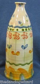 Italy Italian Bud Vase Floral Hand Painted Bottle
