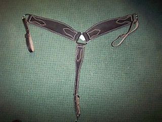Western horse tack heavy thick breast collar harness leather 2 wide