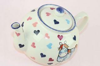 BN Pottery 6 CUP TEAPOT Vintage Style NOVELTY HORSE & COW Made in