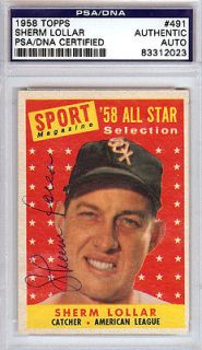 Sherm Lollar Autographed Signed 1958 Topps Card PSA/DNA #83312023