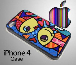 or 4S CASES Apple Phone ROMERO BRITTO   KISSING FISH Art Hard Cover