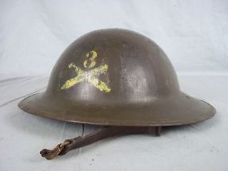 British 1917 MGC Officers Brodie Helmet With Liner