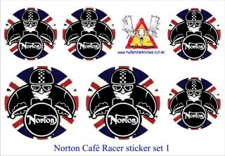 Norton Sticker set 1 ideal for bikes Cafe Racer Rocker models laptops