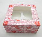 hole pink heart cupcake cupcake box with insert holder set of 2