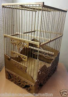 HANDCRAFTED WALNUT GOLDFINCH MULE  FINCH CAGE HANDMADE WOODEN CAGE