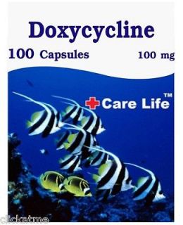 DOXYCYCLINE ANTIBIOTIC 100mg 100 COUNTS AQUATIC AQUARIUM FISH FREE