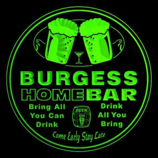 4x ccp1346 g BURGESS Home Bar Beer Engraved Coasters