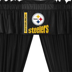 PITTSBURGH STEELERS Football Window Drapes CURTAINS and VALANCE SET