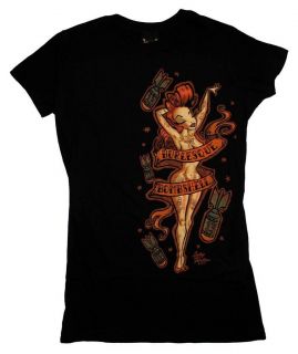 LUCKY 13 T Shirt  BURLESQUE BOMBSHELL S/M/L/XL  Girls Womens Punk