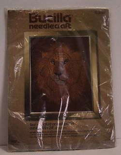 NIP Needlepoint Kit Bucilla Lion Animal African Safari Picture Wall