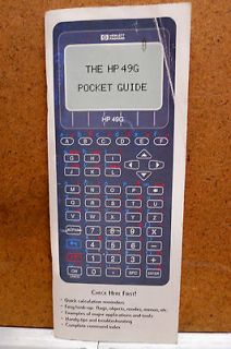 HP 49G POCKET GUIDE FOR CALCULATOR/ BOOKLET ONLY