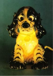 Postcard of a Goebel Butch Dog Perfume Lamp