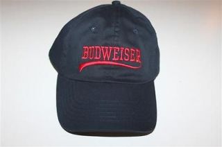 New Baseball Cap Hat   BUDWEISER   Dark Navy Blue Red Bud Beer