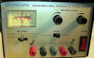 MICRONTA DUAL TRACKING DC POWER SUPPLY MODEL 22 121