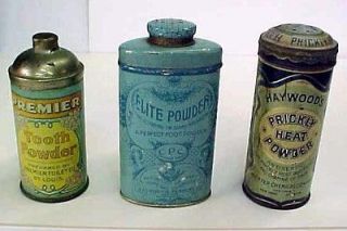 Lot of 3 Vintage Powder Tins inc. a California Perfume Co. Tim