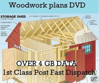 Woodwork Plans DVD DIY Shed Log Cabin Summer Play House Barn Garage
