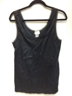 Black Camisole Built in Bra Post Mastectomy w. Drain Pouch S10