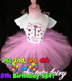 pink cheetah princess crown birthday girl outfit shirt & tutu set 1st
