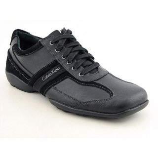 Calvin Klein Ben Mens Size 8 Black Sneakers Leather Athletic Sneakers