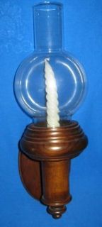 Wooden Glass Cornwall Candle Sconce Handcrafted Globe Wood Accessories
