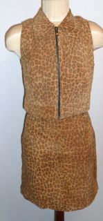 Cache Cheetah Print Matching Vest And Skirt Size 10