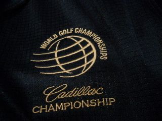 Cadillac Greg Norman blue polyester polo golf shirt mens Medium NWT