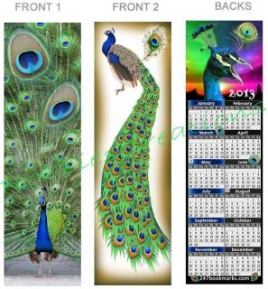 PEACOCK 2013 CALENDAR BOOKMARKS Peafowl Feather Bird Ornament