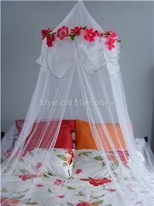 WHITE Flower Princess Mosquito Net Bed Canopy  Cot/SBED