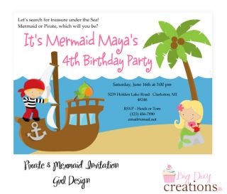 Pirate and Mermaid NEW Under the Sea U PRINT DIY Birthday Party